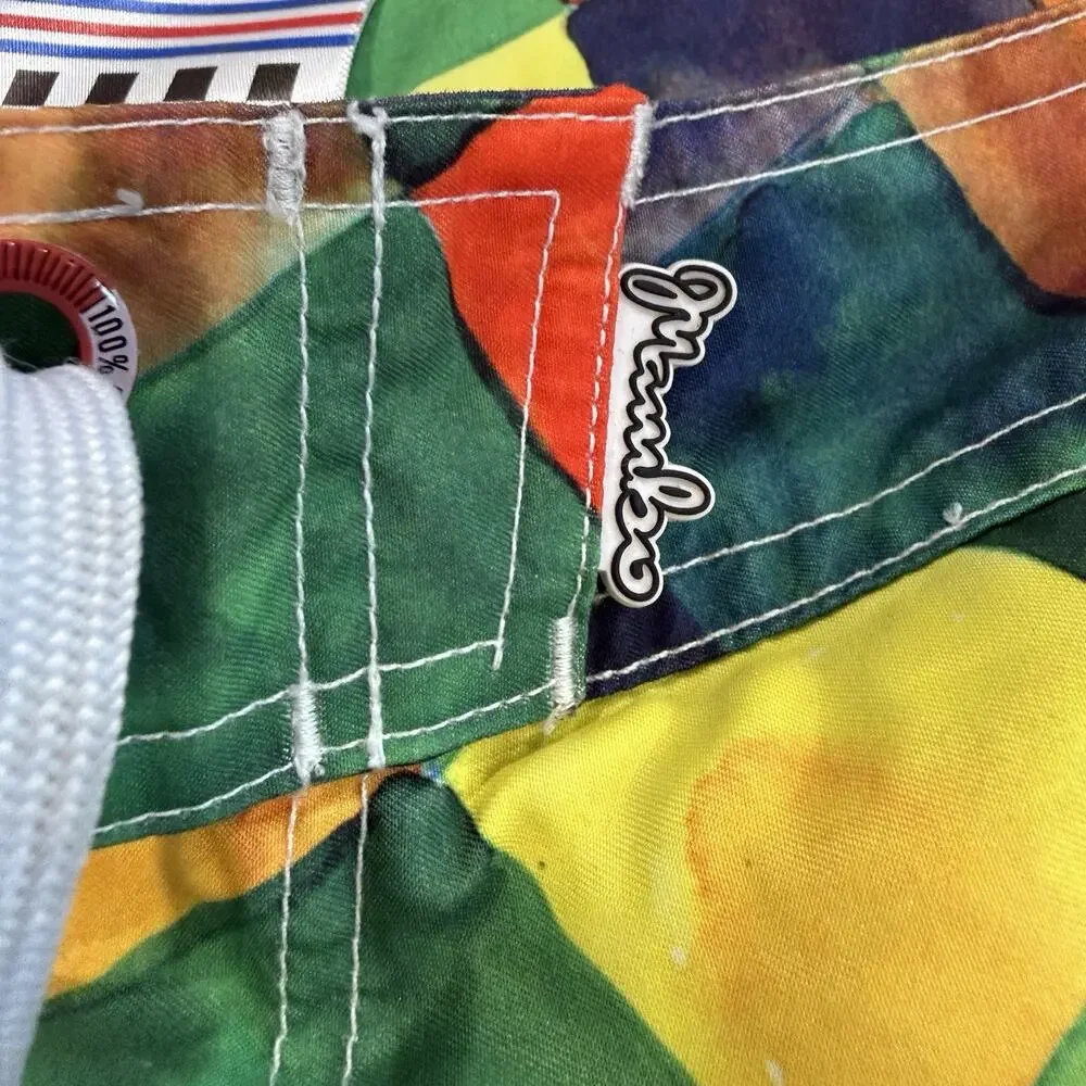 Mambo Australia Board Shorts MED Colorblock Surf Swim Trunks Y2K Retro